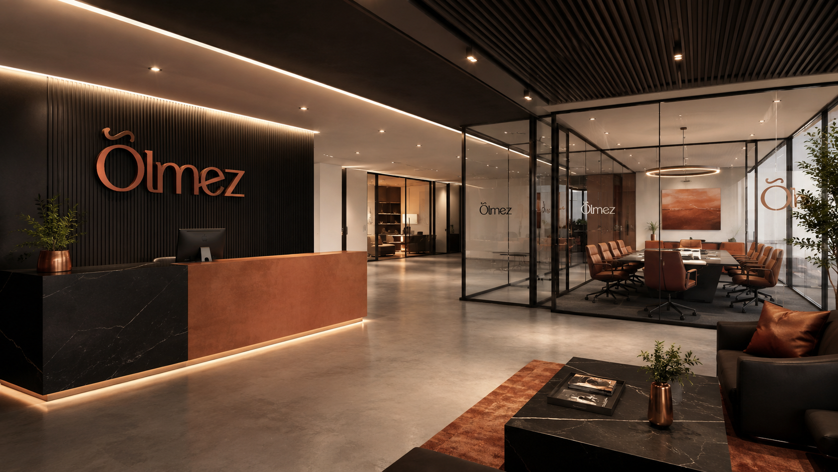 Ölmez fleet positioned outside a flagship building